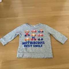 HOT BISCUITS 車とクマ グレー トレーナー80㎝