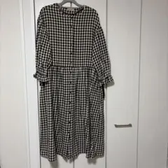 Samansa Mos2 チェック柄ロングワンピース