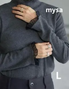 【USED】mysa 田中里奈 袖チュールハイネックプルオーバー Ｌ