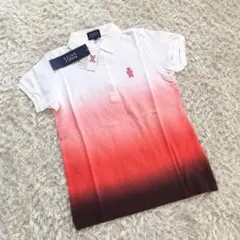 未使用 パーリーゲイツ 半袖 グラデーション ポロシャツ サイズ0 オレンジ