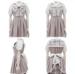 LIZLISA レースエプロン風カシュクールワンピース