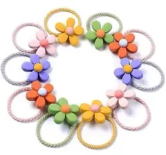 カラフル フラワー ヘアゴム セット 10個セット 花モチーフ キッズ 女の子