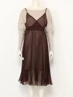 SNIDEL スナイデル ブラウンプリーツキャミワンピース