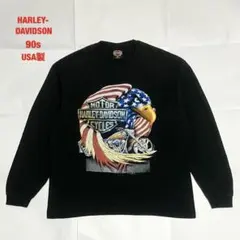 00s ビンテージ ハーレーダビッドソン ロンTシャツファイヤーパターン