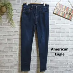 アメリカンイーグル スキニーデニム 濃紺 ヴィンテージ加工 ストレッチ L
