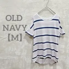 匿名配送✨OLD NAVY 【M】半袖Tシャツ ボーダー ホワイト