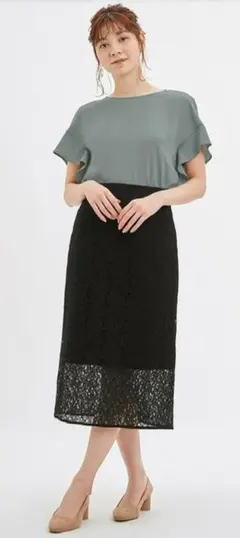 GU ジーユー　 レースタイトスカート黒　サイズS