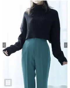 【新品】タートルネッククロップド丈ニットトップス