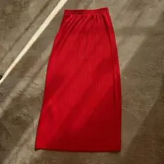 しまむらリブレッドタイトスカート