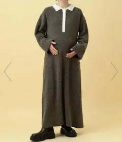 LEPSIM【産前・産後対応】マタニティ/配色ポロニットワンピース