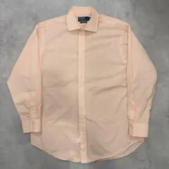 美品 ラルフローレン ワイドカラー チェックシャツ クラシックフィット オレンジ