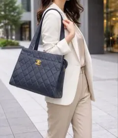 CHANEL シャネル ショルダーバッグ トートバッグ マトラッセ ゴールド