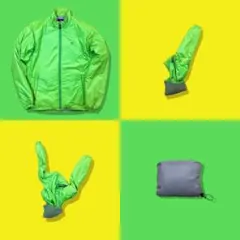 00s Y2K ムーンストーン パッカブルプリマロフト中綿ジャケット グリーン