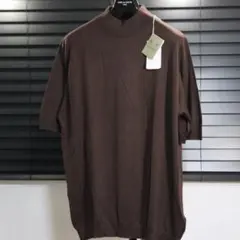 JOHN SMEDLEY ジョンスメドレーモックネック 半袖ニット L ブラウン