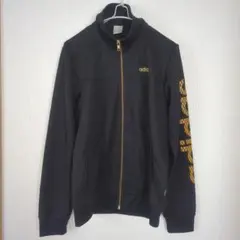 【М】adidas アディダス 黒 ジャージ フルジップ 引っかけあり KIDS