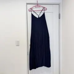 【UNIQLO】キャミワンピース ネイビー Lサイズ ポケット付き ロングワンピ