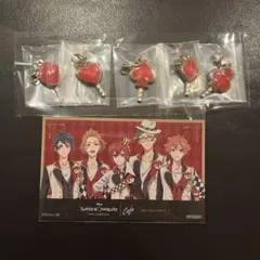 ツイステ　キャンディメタルチャーム ハーツラビュル寮セット カフェ カード