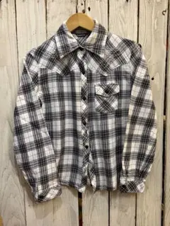 ☆ 黒×白 チェックシャツ y2k