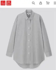 ［UNIQLO］エクストラファインコットンオーバーサイズロングシャツ　XL