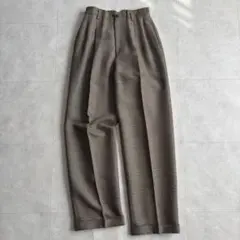 Ralph Lauren グレンチェック2タックパンツ 茶 11 裾ダブル