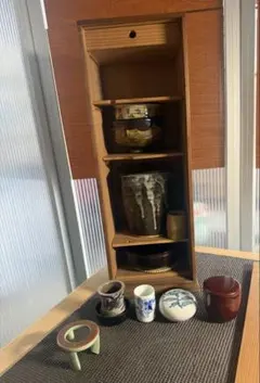 茶道具セット 茶箱 木製収納箱付き