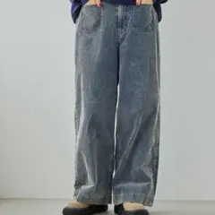 ニコアンド　コーデュロイポケットワイドパンツ