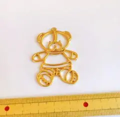 テディベア　　空枠チャーム　　ゴールド