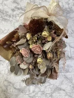 ドライフラワースワッグ シャビーピンク系