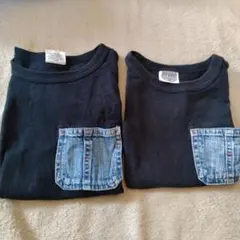 エフオーキッズ　120 100cm ＊リメイクデニムポケットTシャツ＊2枚セット