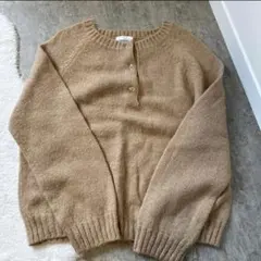 muguet ベージュ ニットセーター 長袖 ボタン付き