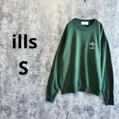 n190【ills】ヒゲオジ刺繍 ワンポイント刺繍ロゴ プルオーバースウェットのサムネイル