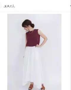 yori フリンジ リネン スカート日本製のサムネイル