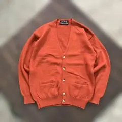 7AS1 ウールニットカーディガン　Ｖネック　テラコッタ　古着used