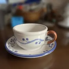 陶器製カップとソーサーセット
