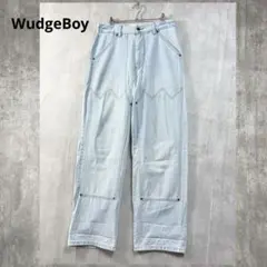 ワッジボーイ WudgeBoy ロゴ 刺繍 デニム パンツ 水色 Mのサムネイル