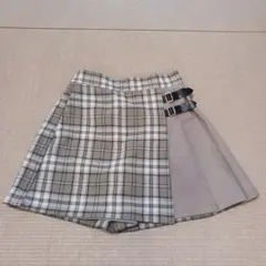 GLOBAL WORK チェック柄サイドバックルキュロットスカート　140cm