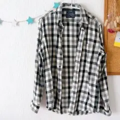 UNIQLO チェック柄ネルシャツ Sサイズ　ブラック/ホワイト