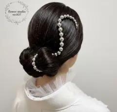 ランダムボールチェーン髪飾り　シルバー　成人式髪飾り　卒業式髪飾り　結婚式髪飾り