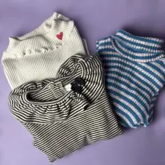 キッズ 長袖カットソー 3点セット100㎝2点・110㎝1点