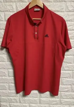 adidas アディダス　メンズ　ゴルフウェア　レッド半袖　サイズO