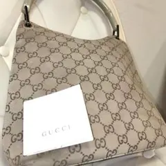 GUCCI スエード GG柄 ワンショルダー バンブーハンドル ハンドバッグ