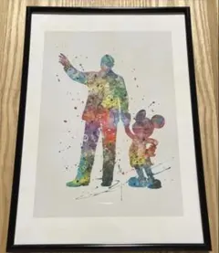 ウォルトディズニー&ミッキーマウス　アートポスター
