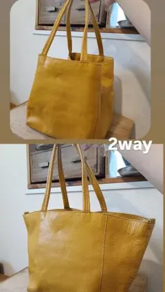 美品/本革】グリーンレーベルリラクシング 牛革 2WAY トートバッグのサムネイル