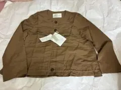 未使用タグ付GIANNI LO GIUDICE ノーカラージャケット ブラウン
