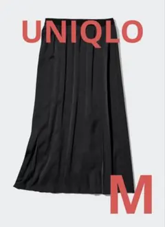 UNIQLO アシンメトリープリーツスカート　ブラック