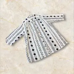 Flower Language 長袖シャツ　総柄M〜Lサイズ　ホワイト綿100%