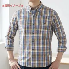 エディーバウアー 七分袖 チェックシャツ 綿麻 M
