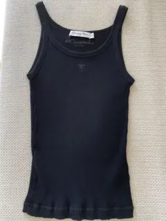 Christian Dior ブラックタンクトップ Tank Top Black Ribbed Cotton Jersey | DIOR