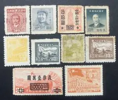 外国切手 中国 人8 上海版郵運図 改値加刷 6枚 1950年 - メルカリ