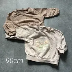 【2着セット】ベビー服 90cm トレーナー くま柄 保育園 普段着 男女兼用